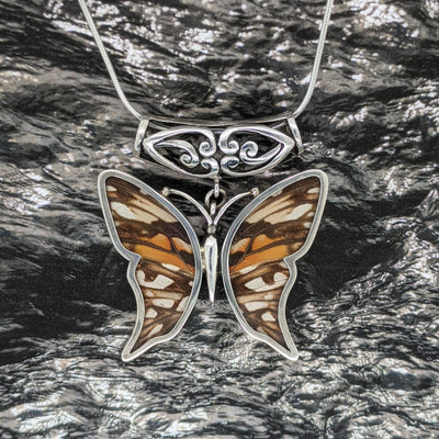 Sterling Silver Large Butterfly Wing Pendant