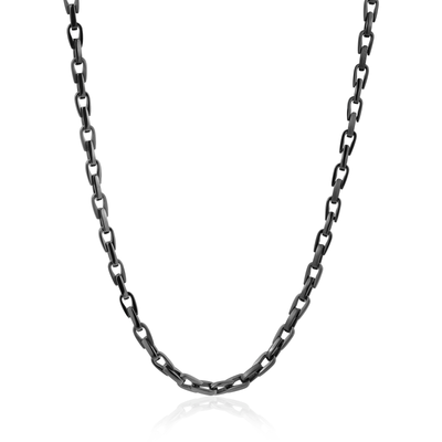 Black Ion Plated Stainless Steel mens fancy link Necklace