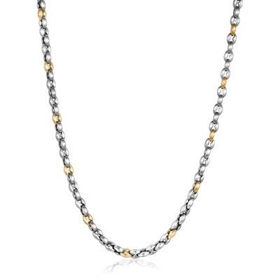 Yellow and Silver Stainless Steel Necklace