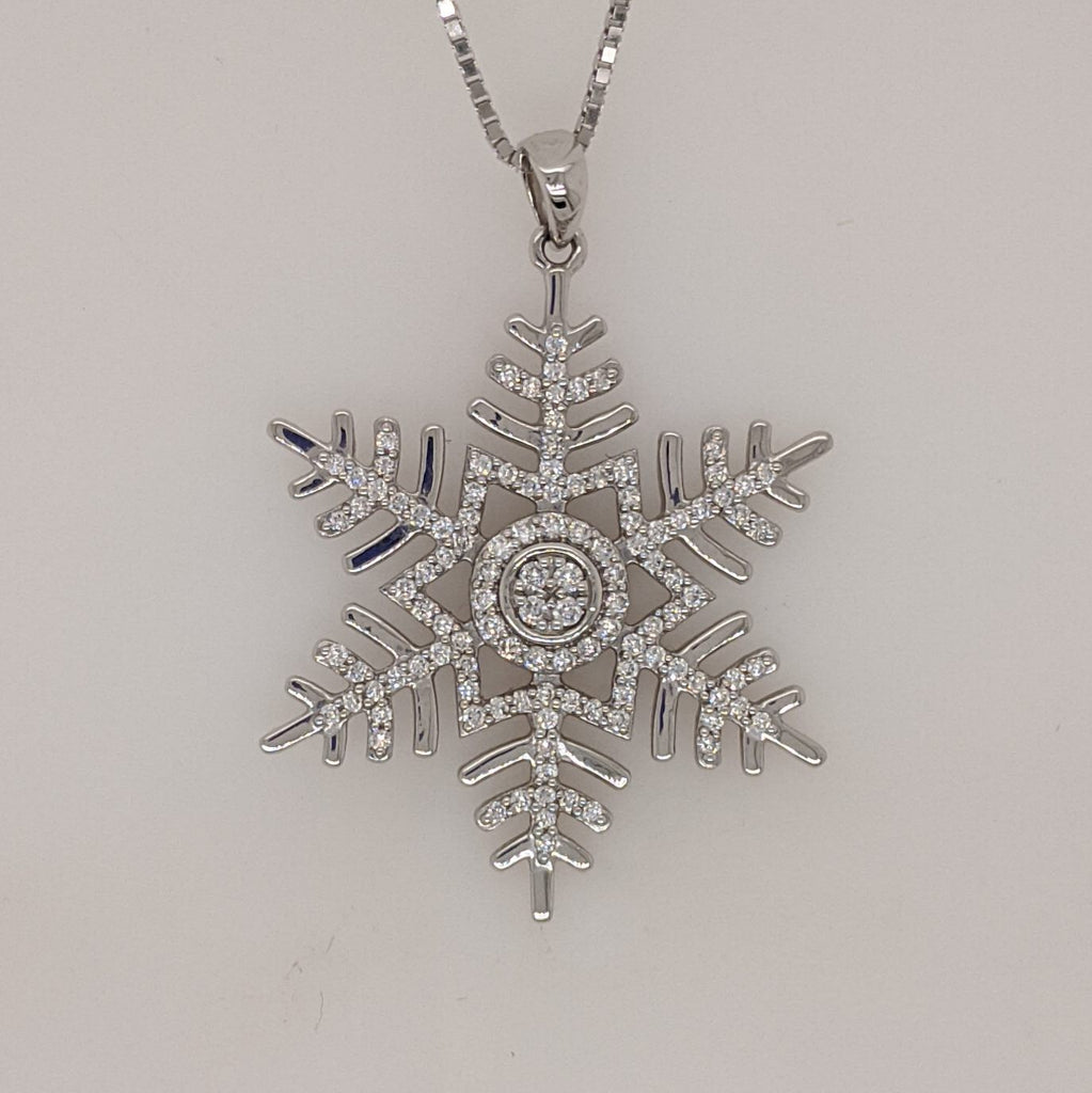 14k White Gold and Diamond Snowflake Pendant – Tory's Jewelry